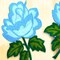2 Pieces Blue Rose Embroidery Patches 5x3" Floral Iron On Appliques for Jackets & Crafts